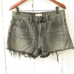 Madewell Jeans Relaxed Denim Shorts 29 Gray High Waisted Rise Raw Hem Frayed